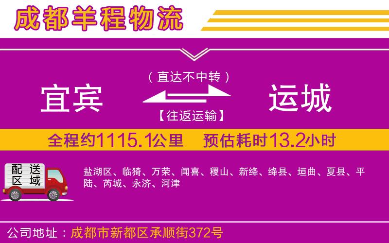 宜賓到運城物流公司