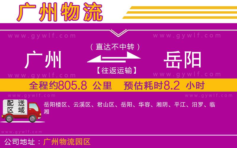 廣州到岳陽物流公司