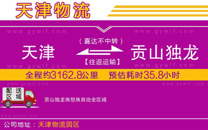 天津到貢山獨龍族怒族自治物流公司