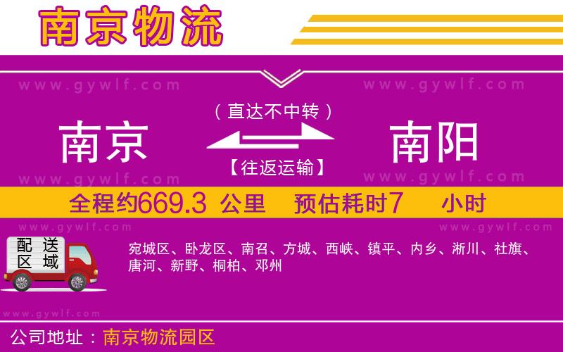 南京到南陽物流公司