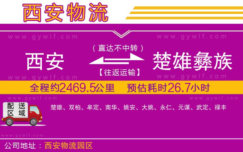 西安到楚雄彝族自治州物流公司