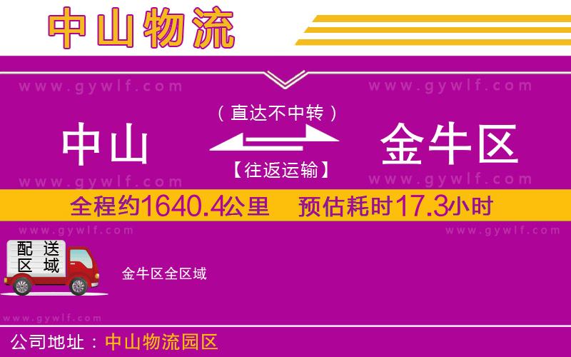 中山到金牛區(qū)物流公司