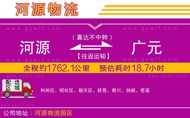 河源到廣元物流公司