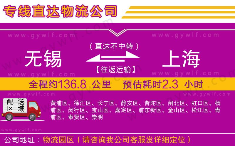 無錫到上海物流公司