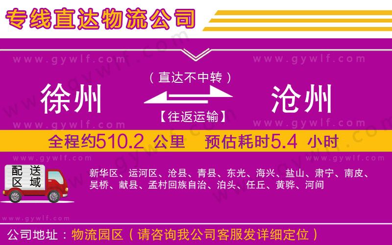 徐州到滄州物流公司