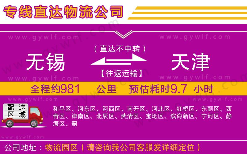 無錫到天津物流公司