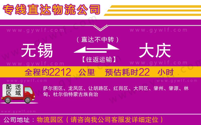 無(wú)錫到大慶物流公司