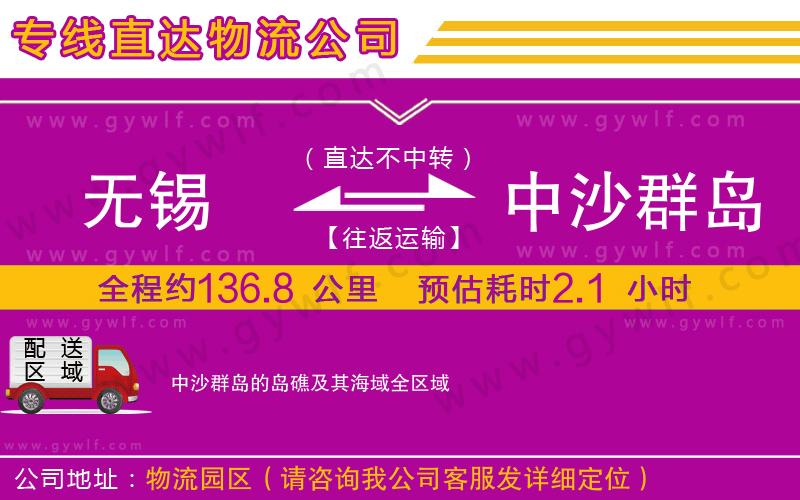 無錫到中沙群島的島礁及其海域物流公司