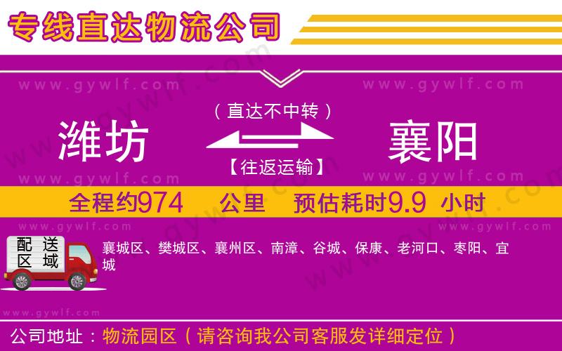 濰坊到襄陽物流公司