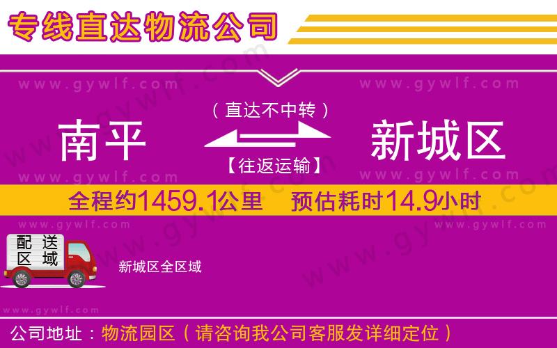 南平到新城區(qū)物流公司