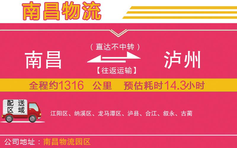 南昌到瀘州物流公司