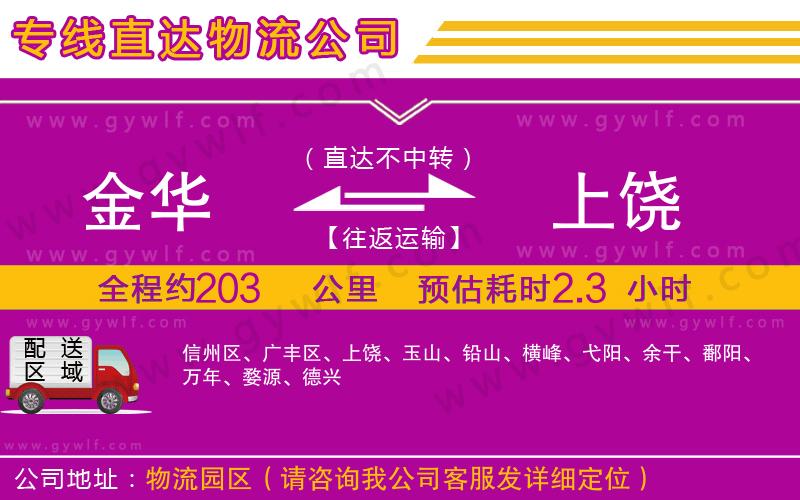 金華到上饒物流公司