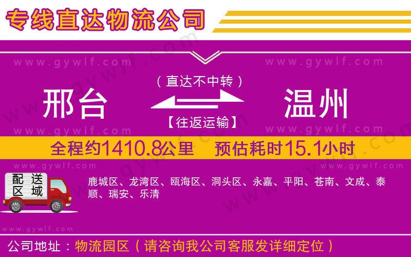 邢臺(tái)到溫州物流公司