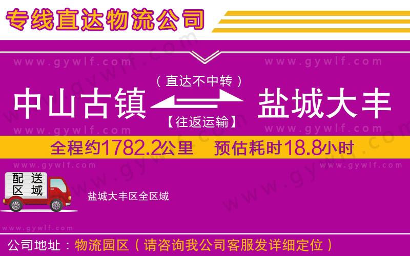 中山古鎮(zhèn)到鹽城大豐區(qū)物流公司