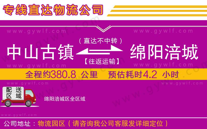 中山古鎮(zhèn)到綿陽(yáng)涪城區(qū)物流公司