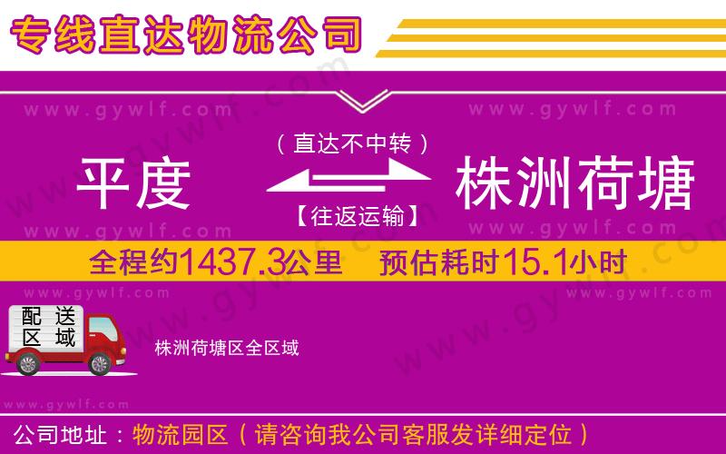 平度到株洲荷塘區(qū)物流公司