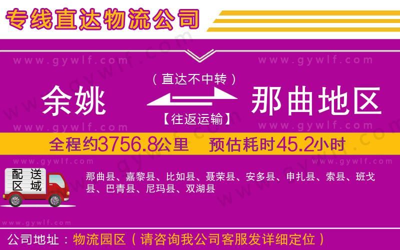 余姚到那曲地區(qū)物流公司