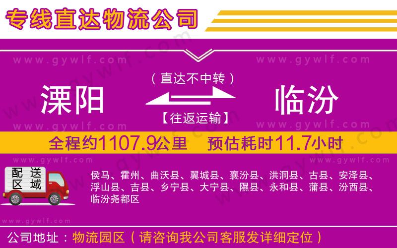 溧陽到臨汾物流公司