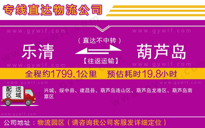 樂清到葫蘆島物流公司