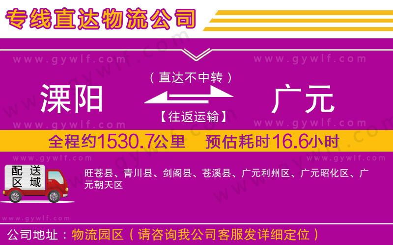溧陽(yáng)到廣元物流公司