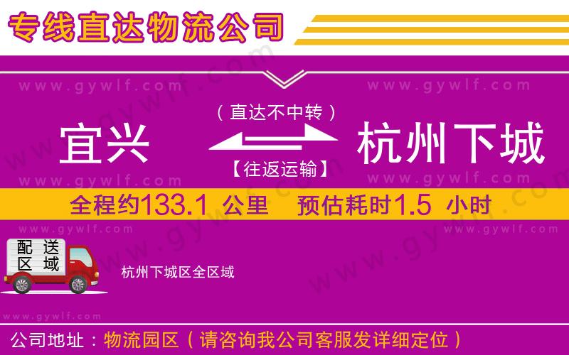 宜興到杭州下城區(qū)物流公司