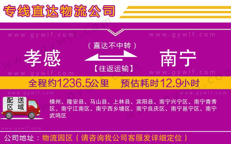 孝感到南寧物流公司