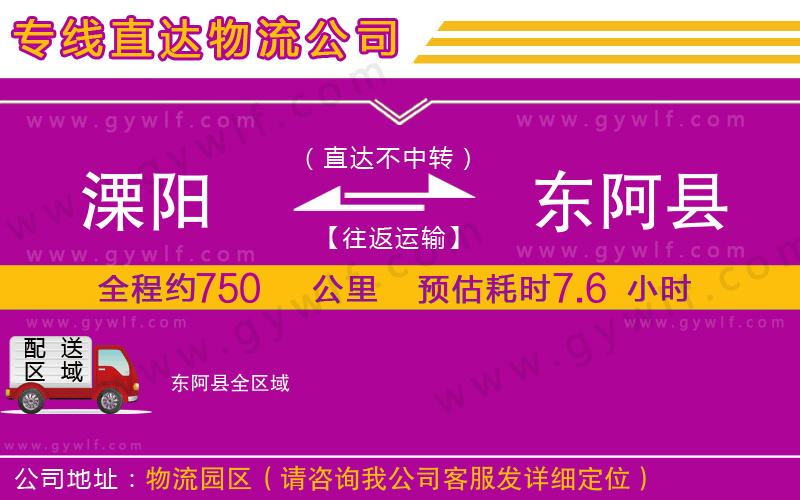 溧陽到東阿縣物流公司