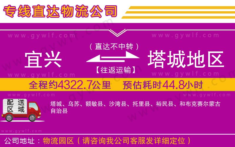 宜興到塔城地區(qū)物流公司