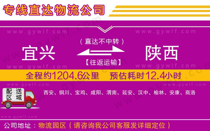 宜興到陜西物流公司