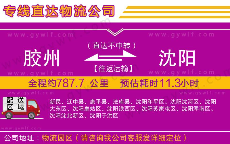 膠州到沈陽物流公司