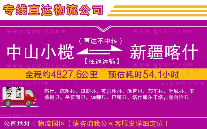 中山小欖到新疆喀什地區(qū)物流公司
