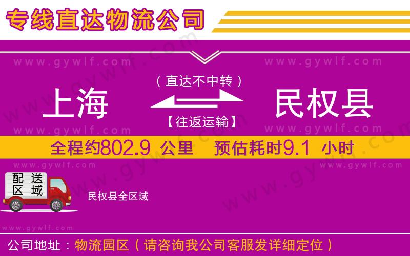 上海到民權(quán)縣物流專線