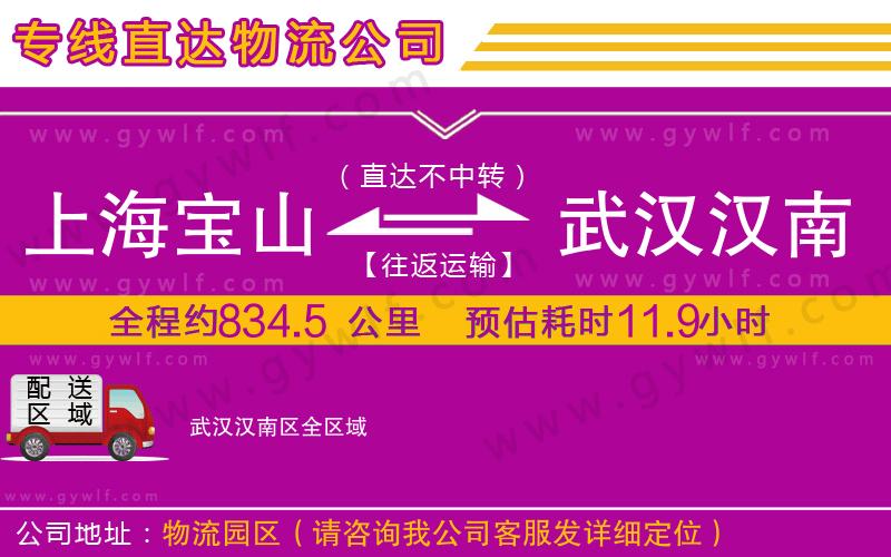 上海寶山區(qū)到武漢漢南區(qū)物流公司