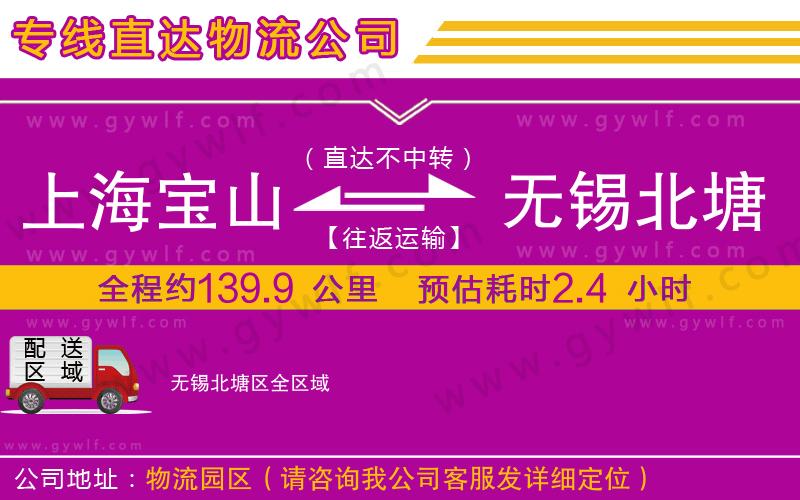 上海寶山區(qū)到無錫北塘區(qū)物流公司