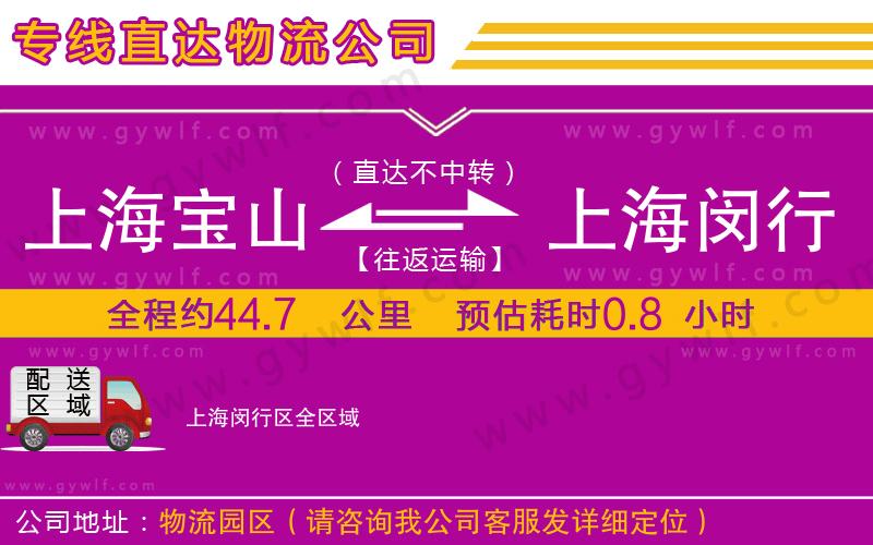 上海寶山區(qū)到上海閔行區(qū)物流公司