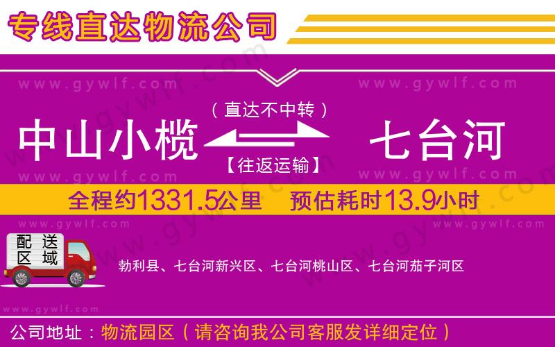 中山小欖到七臺(tái)河物流公司