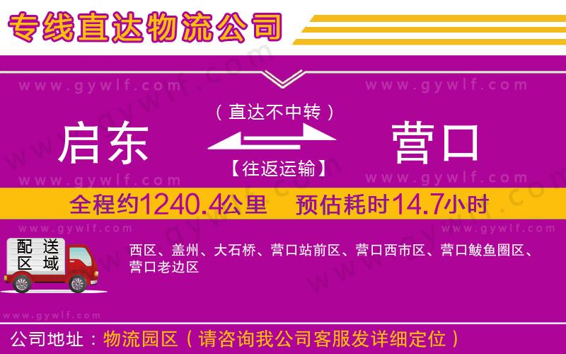 啟東到營(yíng)口物流公司