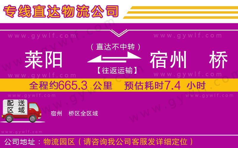 萊陽到宿州埇橋區(qū)物流公司