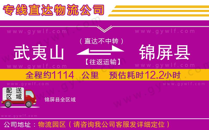 武夷山到錦屏縣物流公司