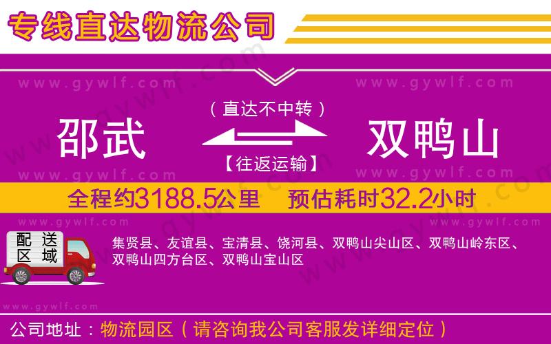 邵武到雙鴨山物流公司