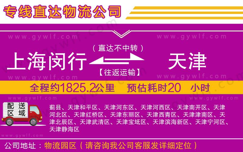 上海閔行區(qū)到天津物流公司