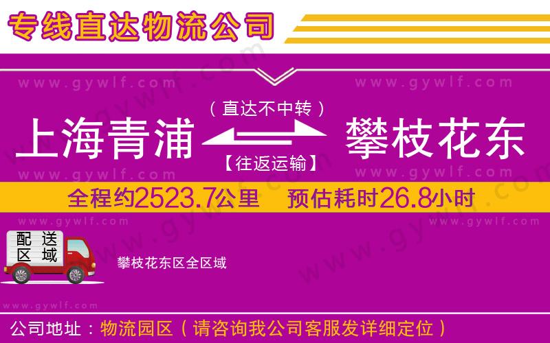 上海青浦區(qū)到攀枝花東區(qū)物流公司