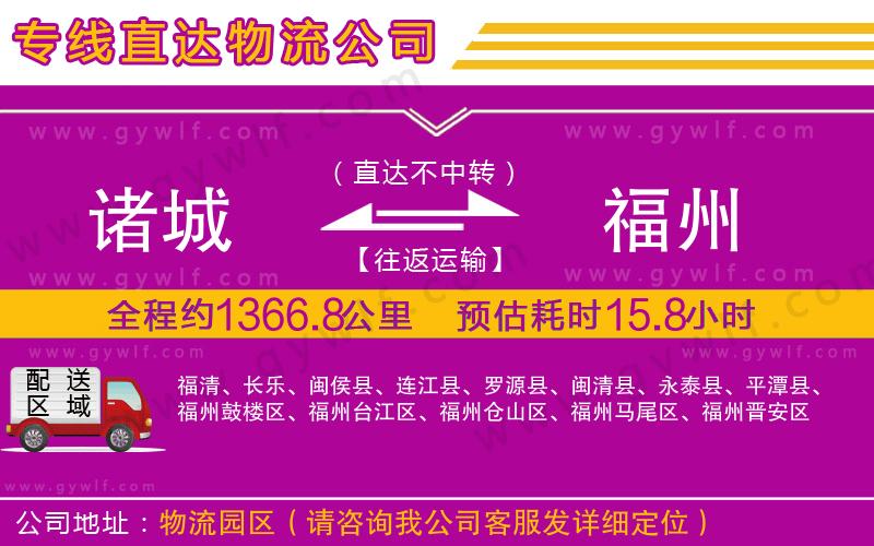 諸城到福州物流公司