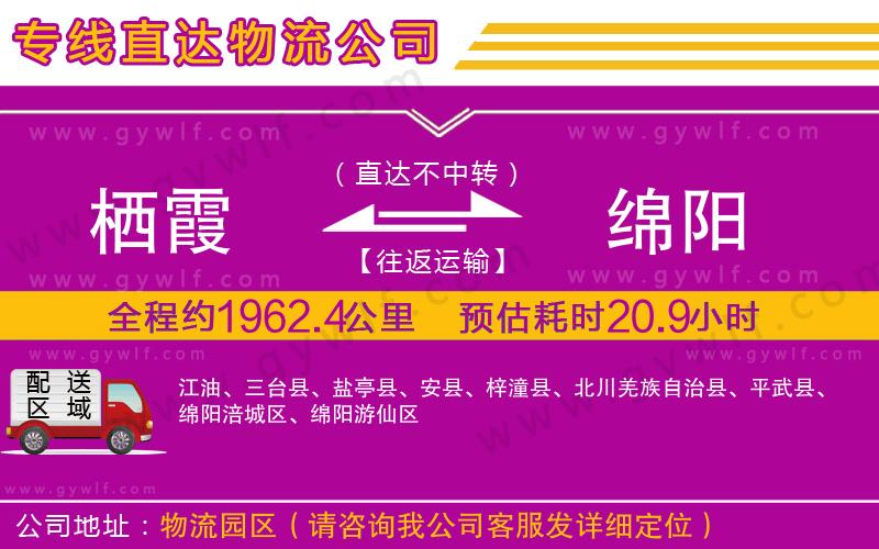 棲霞到綿陽物流公司