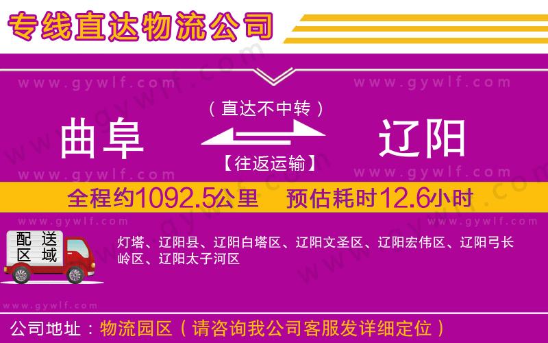 曲阜到遼陽物流公司