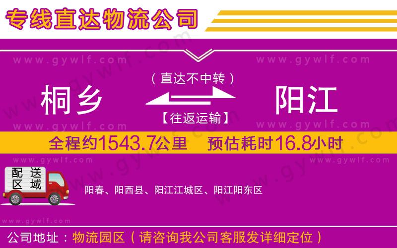 桐鄉(xiāng)到陽江物流公司