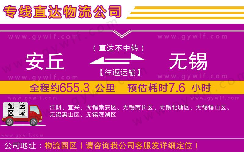 安丘到無(wú)錫物流公司