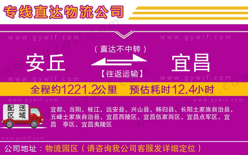 安丘到宜昌物流公司