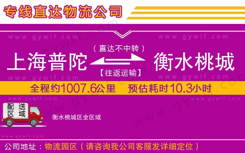 上海普陀區(qū)到衡水桃城區(qū)物流公司