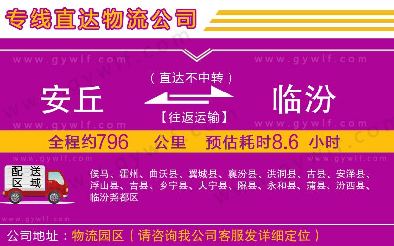 安丘到臨汾物流公司